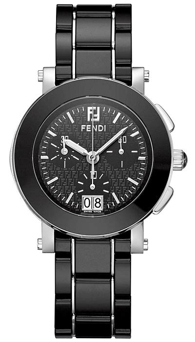 fendi black ceramic round chronograph watch|Watches .